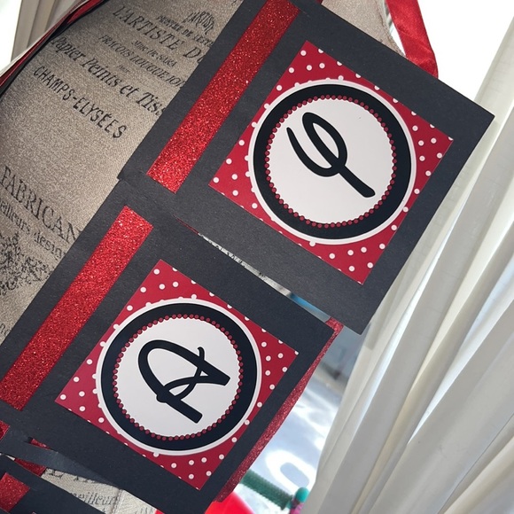 Minnie Mouse black white red happy birthday party decor - banner ribbons​ - Picture 10 of 16